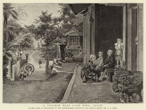 Een dorp bij het Biwa-meer, Japan door Charles Edwin Fripp
